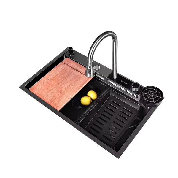 Experience the Perfect Blend of Style and Functionality with a Stainless Sink and Black Faucet Set