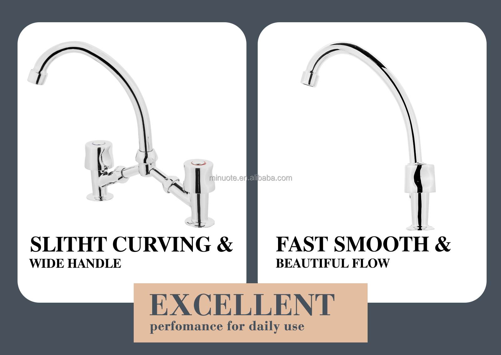 New Fashion Kitchen Faucet Wall Mounted Pillar Rotation Hot  Cold Faucet Graphic Design manufacture