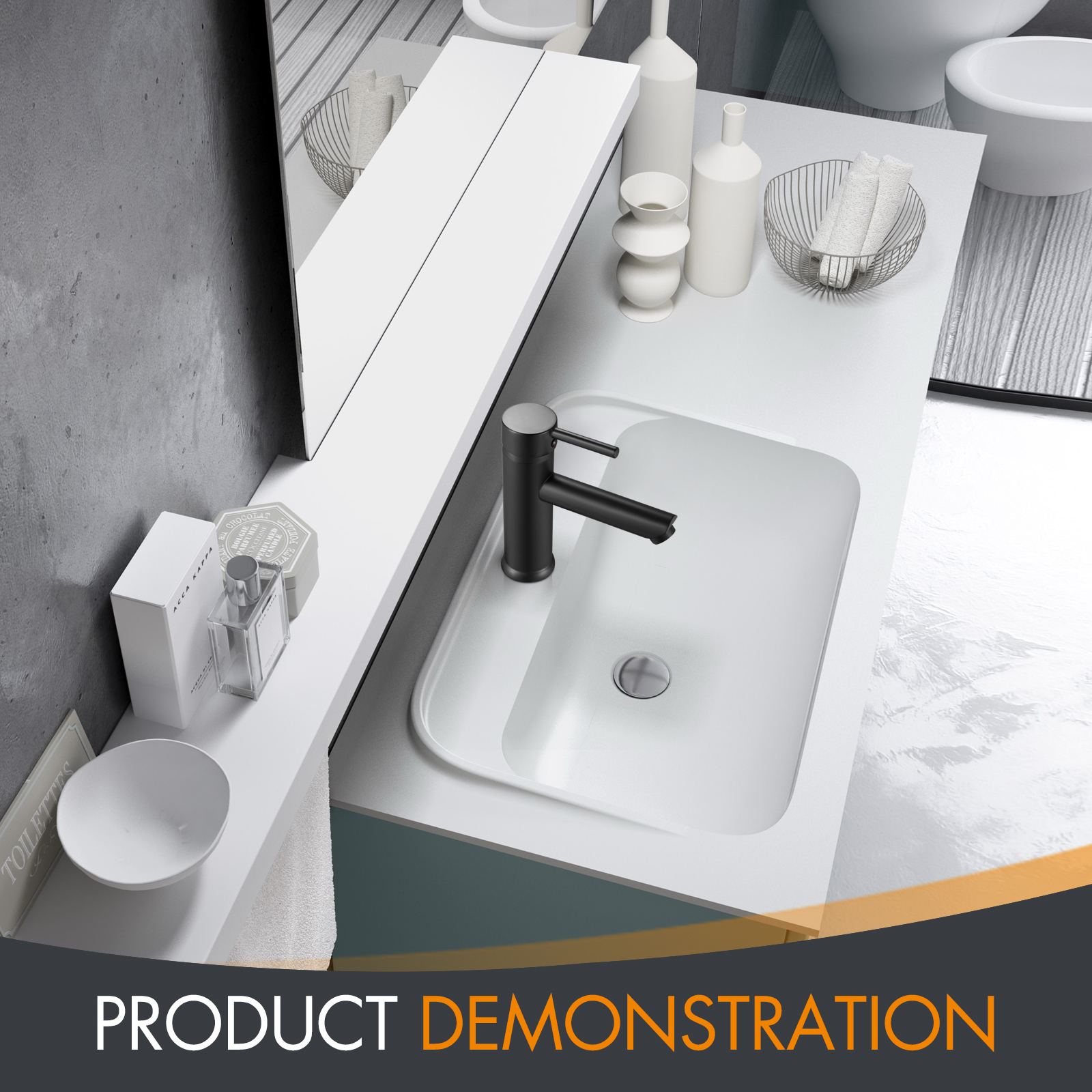 Latest Design Brass Body Zinc Handle Single Lever Basin Faucet Black Basin Mixer Faucet factory