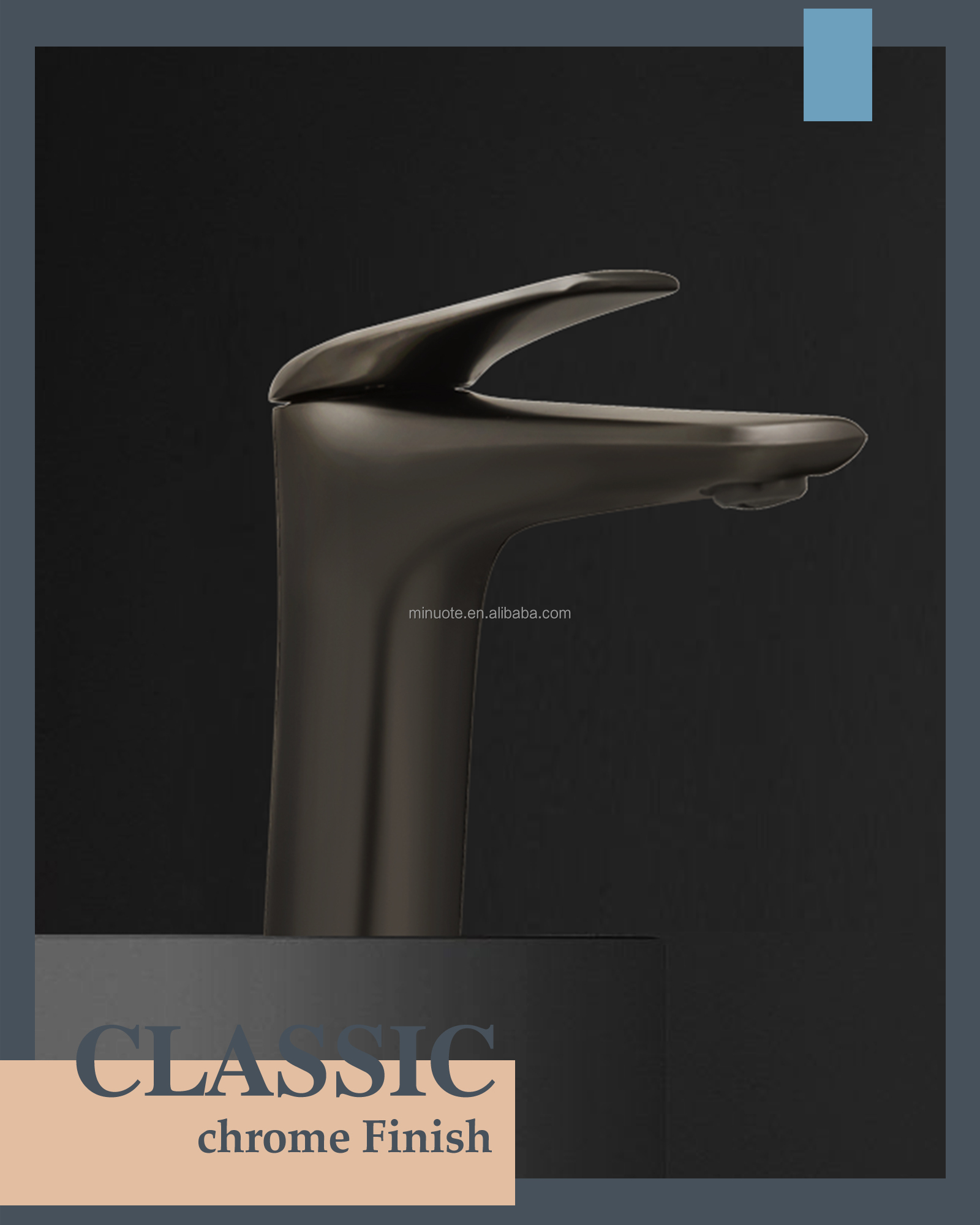 Popular Elements Graphite Color Single Hole Single Handle Brass Sink Wash Basin Mixer Faucet supplier