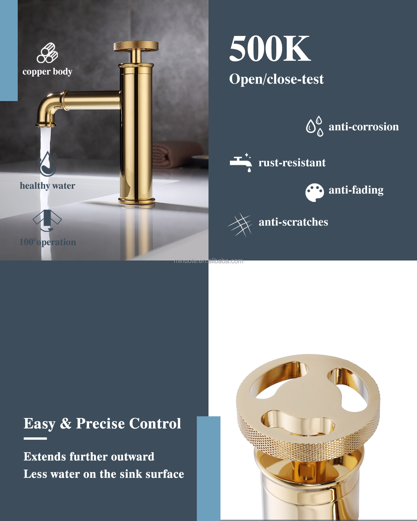 New design industrial style brass basin sink bathroom faucet manufacture