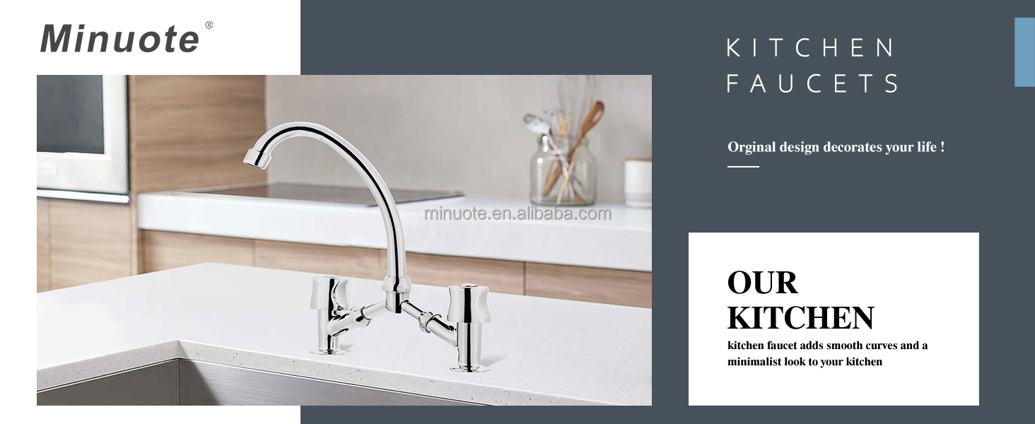 New Fashion Kitchen Faucet Wall Mounted Pillar Rotation Hot  Cold Faucet Graphic Design manufacture