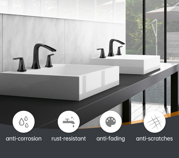 Bathroom Faucets Modern 8 inch waterfall basin faucet 3 hole Bathtub Mixer Tap Faucet sinks taps for kitchen bathroom details