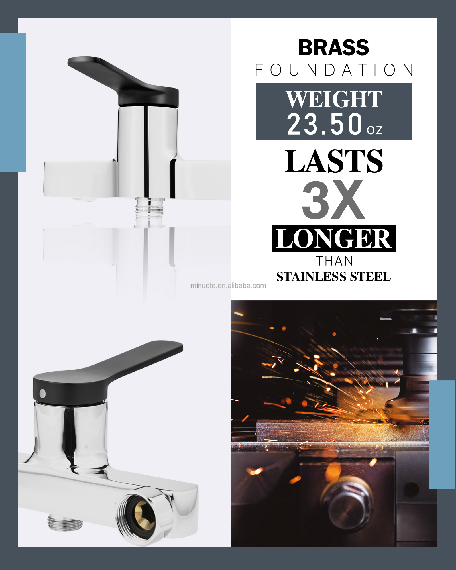 high quality low price zinc body wall mounted bathroom bathtub faucet cold and hot shower faucet mixer details