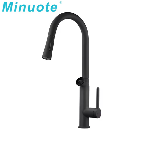 Profitez d'une fonctionnalité et d'un style faciles avec un robinet de cuisine noir à tiroir