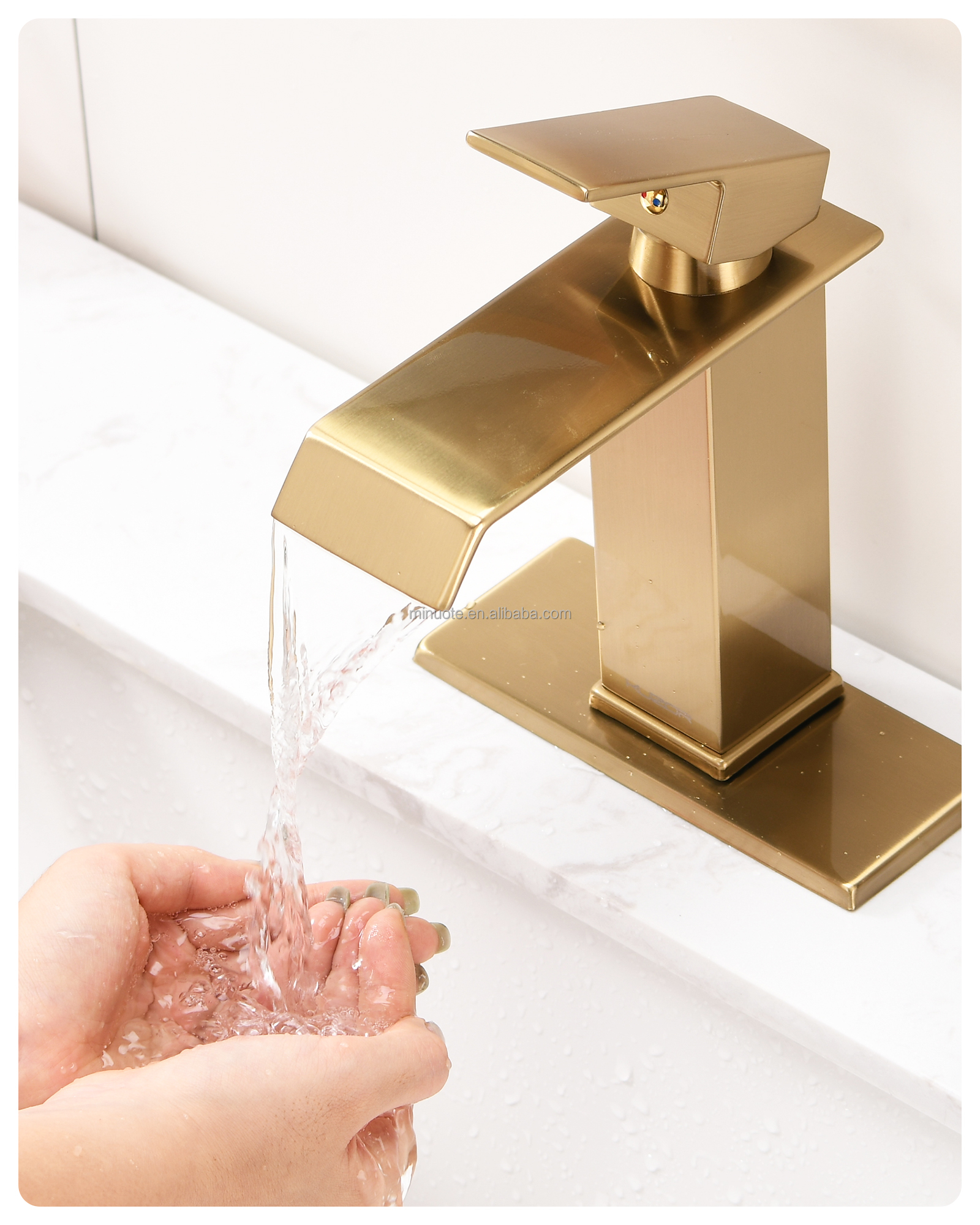 Modern bathroom designer single hole brass basin faucet taps details