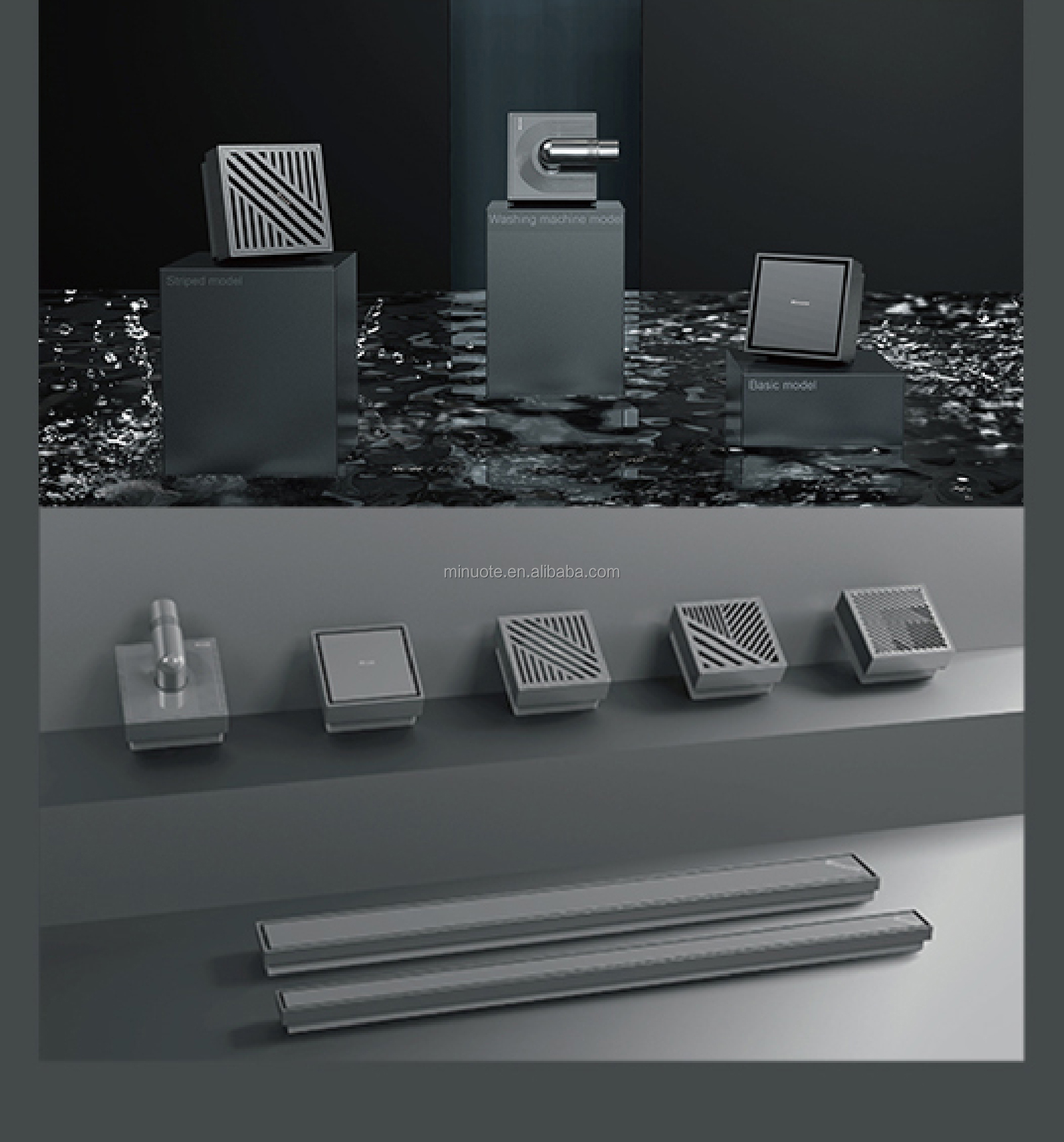 Customized Products Backflow Preventer Long Stainless Steel Floor Drain Matte Black Shower Drain supplier
