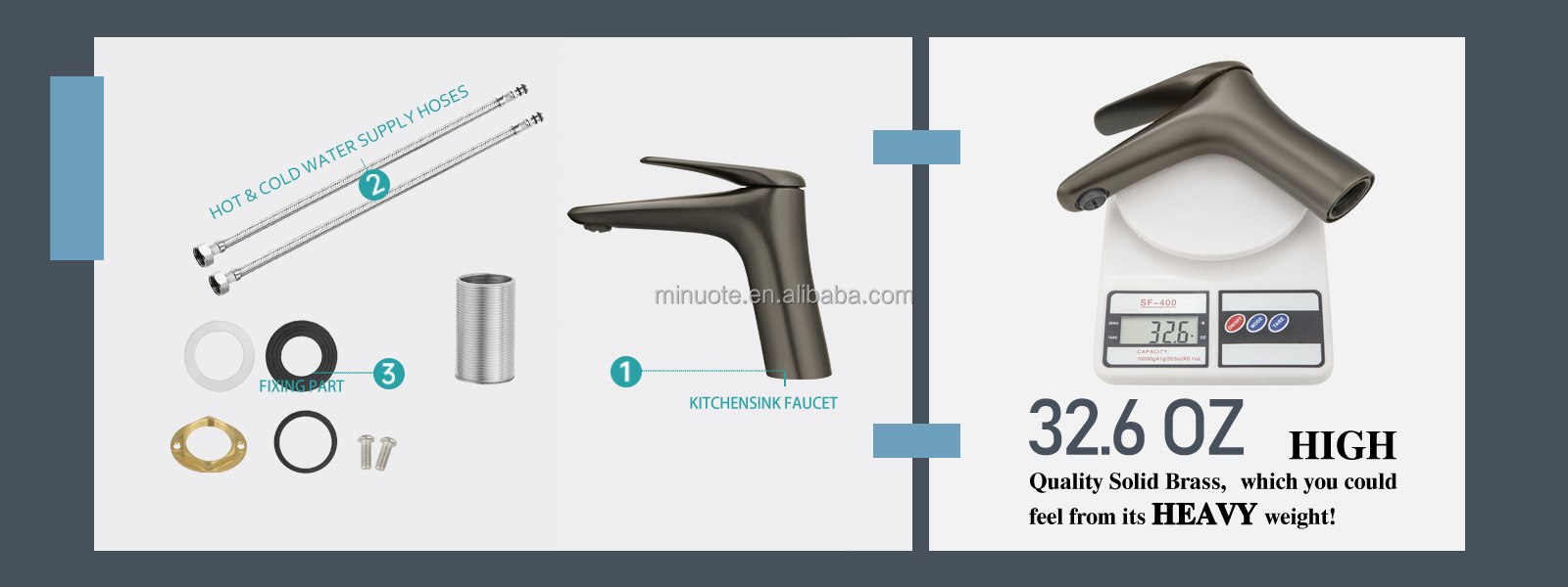 Popular Elements Graphite Color Single Hole Single Handle Brass Sink Wash Basin Mixer Faucet factory