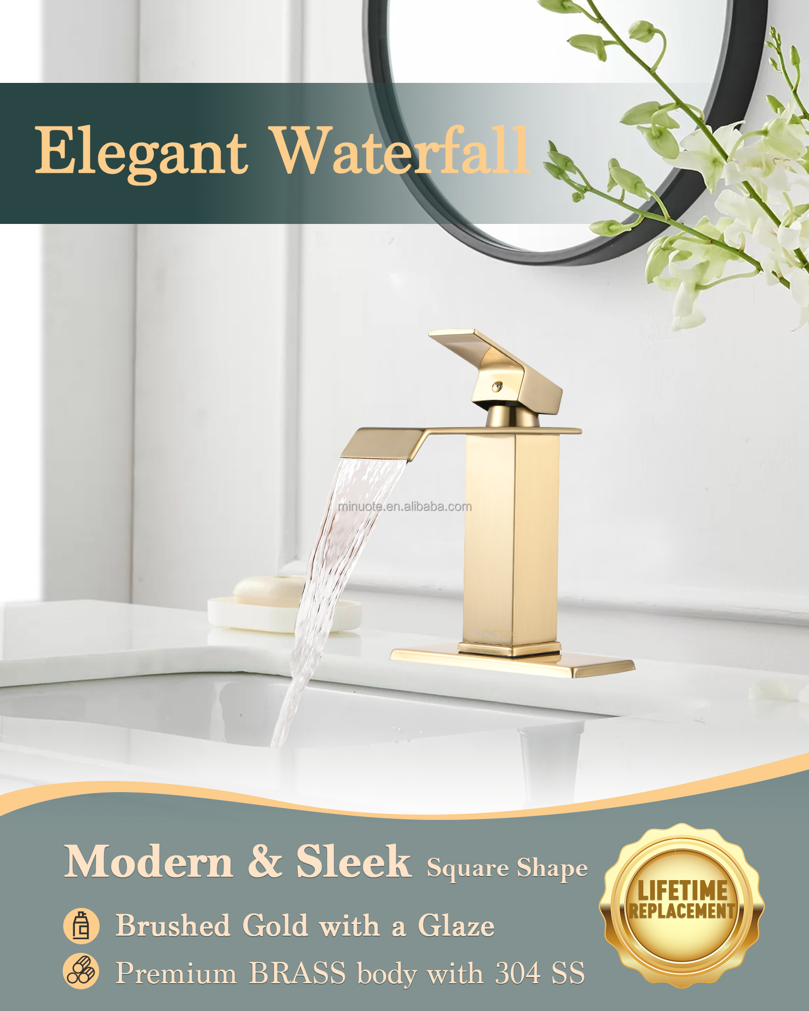 Modern bathroom designer single hole brass basin faucet taps details