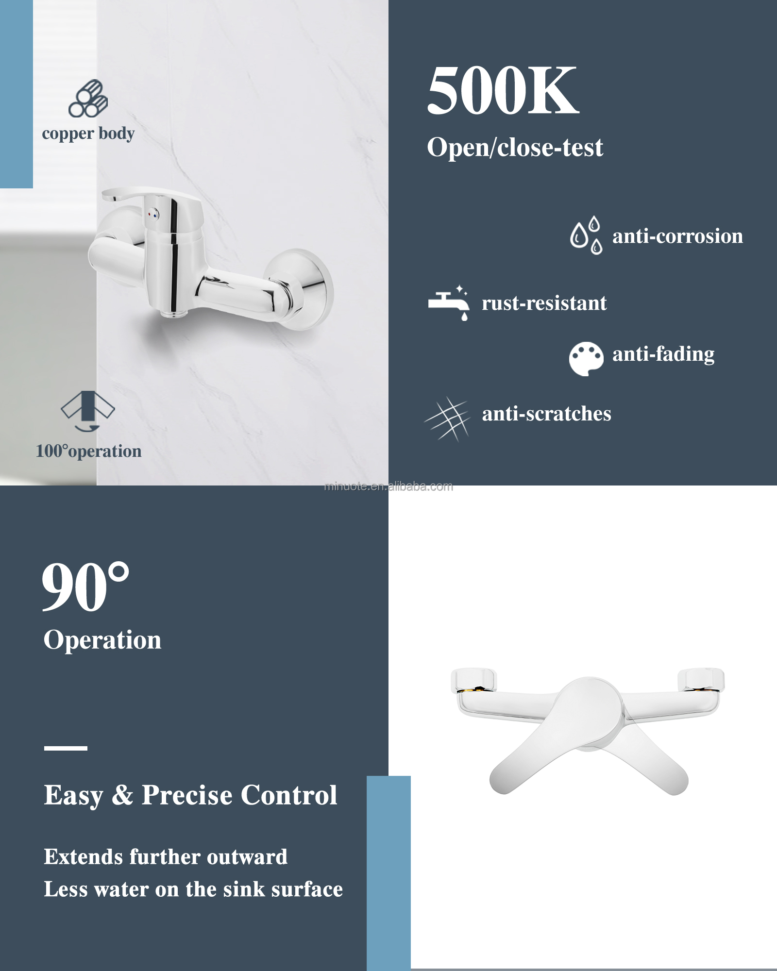 high quality low price wall mounted bathroom bathtub faucet cold and hot shower faucet mixer factory