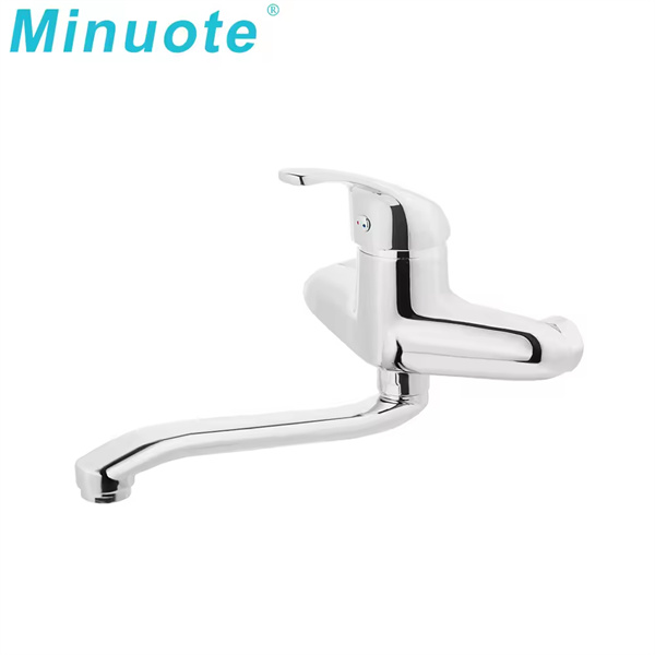 Say goodbye to cluttered countertops with sink wall taps