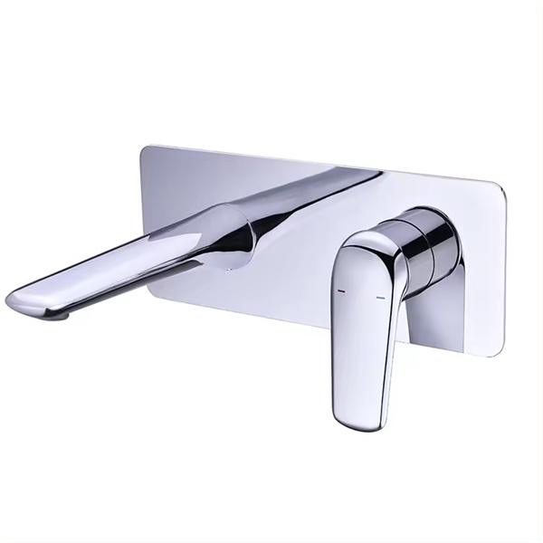Create a minimalist bathroom with a wall-mounted bath shower mixer