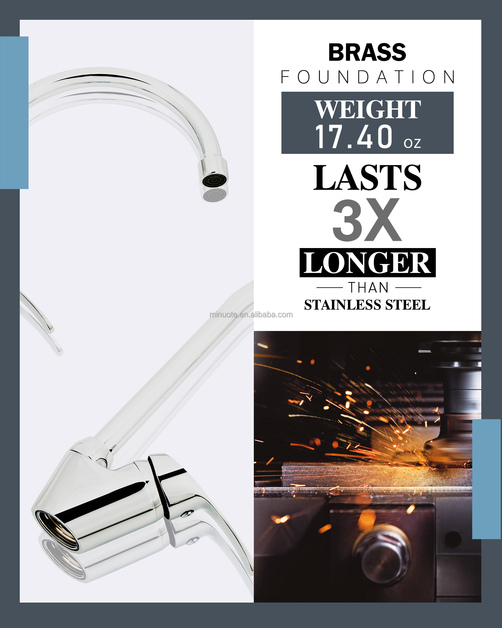 New Fashion Kitchen Faucet Wall Mounted Pillar Rotation Cold Faucet Graphic Design Blue Silicone Flexible with Shower Head factory