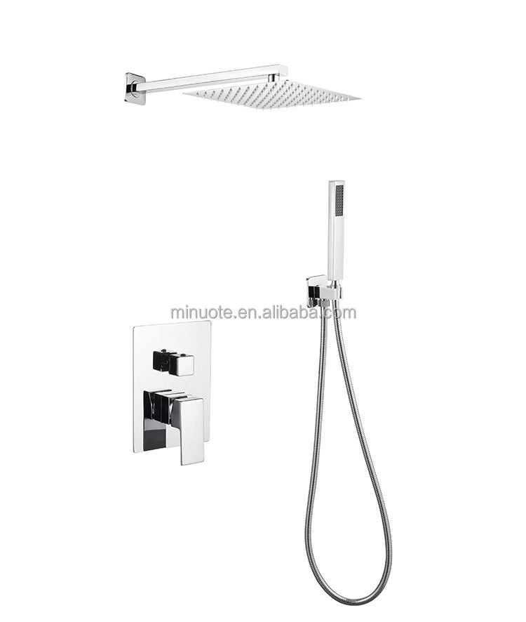 High pressure hand adjustable shower arm 3 function ceiling mounted shower set supplier