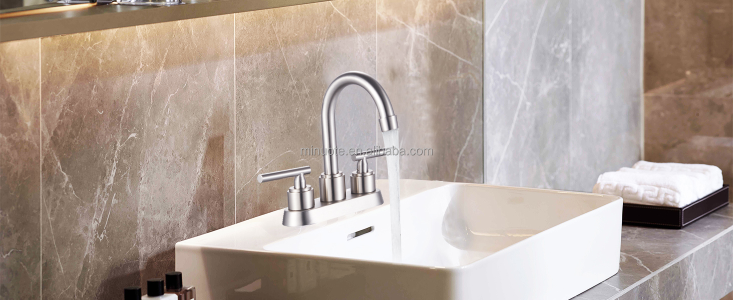 bathroom 4 inch center sink faucet simple 3 hole basin faucet details