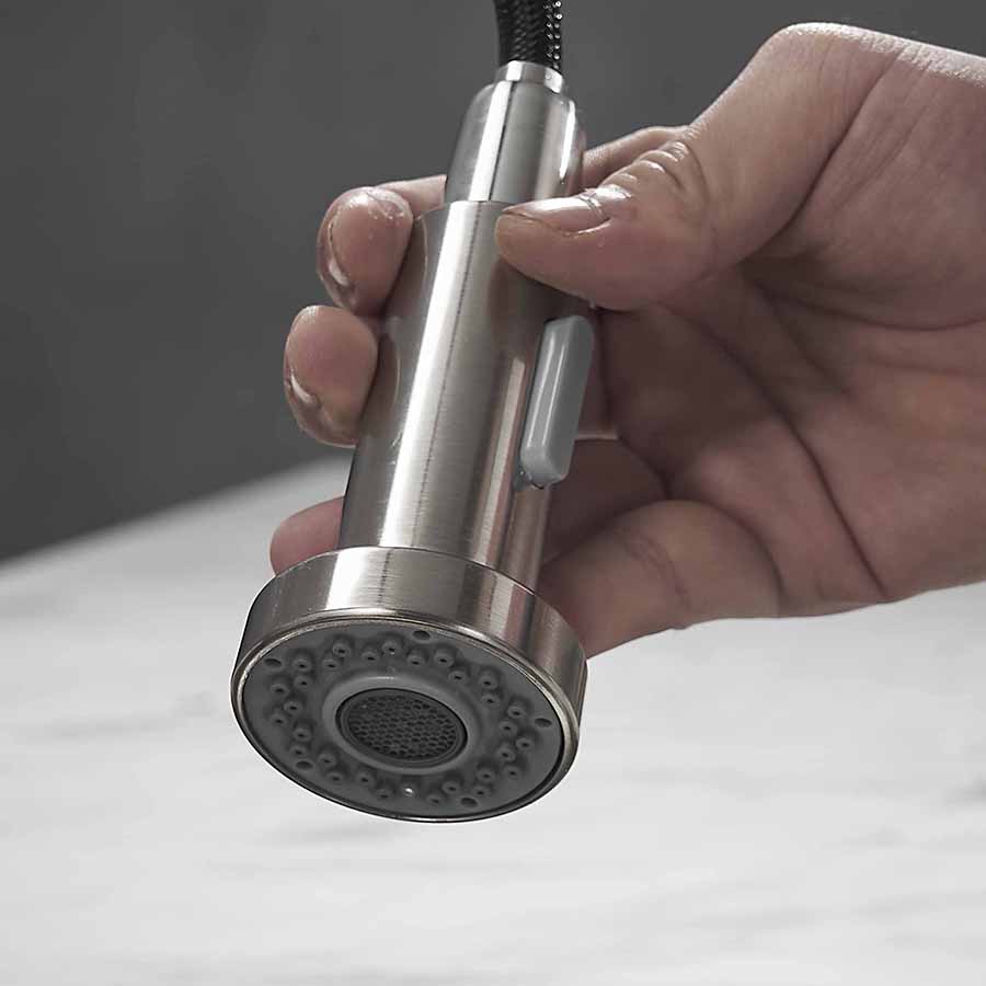 Single Handle Stainless Steel matte Black Kitchen Faucet Kitchen Sink Faucet with Pull Out Sprayer details