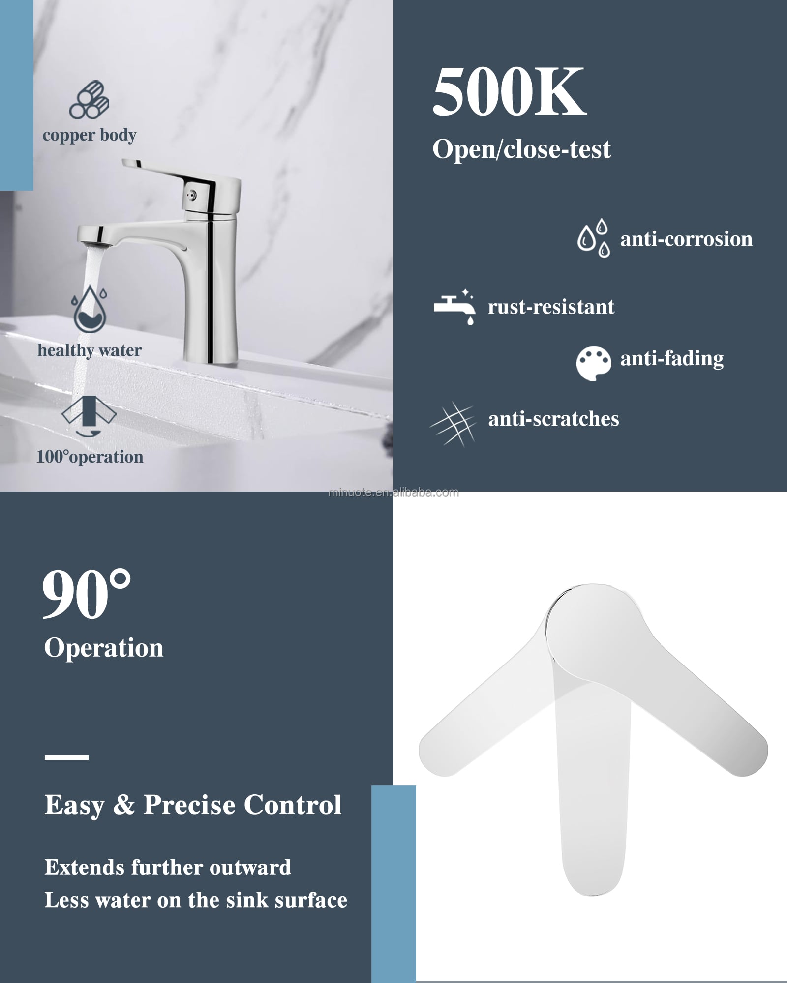 Factory Wholesale Single Lever Handle Tall Lavatory Bathroom Washroom Water Mixer Faucet Taps For Hotel supplier