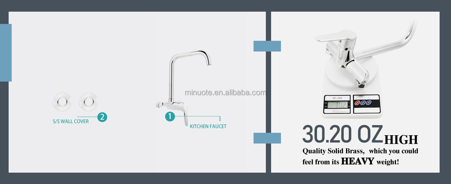 New Fashion Kitchen Faucet Wall Mounted Pillar Rotation Cold Faucet Graphic Design Blue Silicone Flexible with Shower Head factory