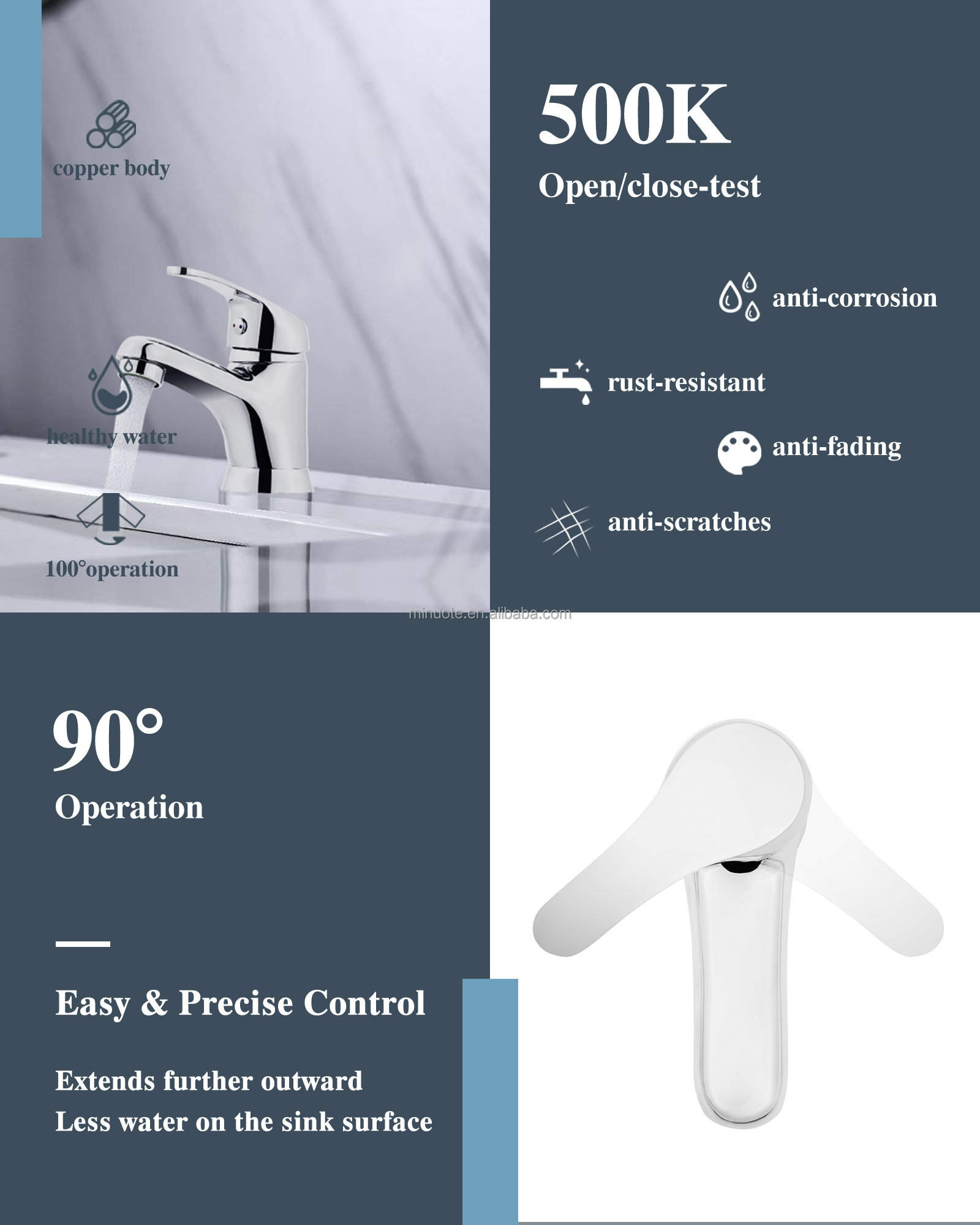 Modern hot cold single handle brass bathroom mixer washbasin concealed basin faucet supplier