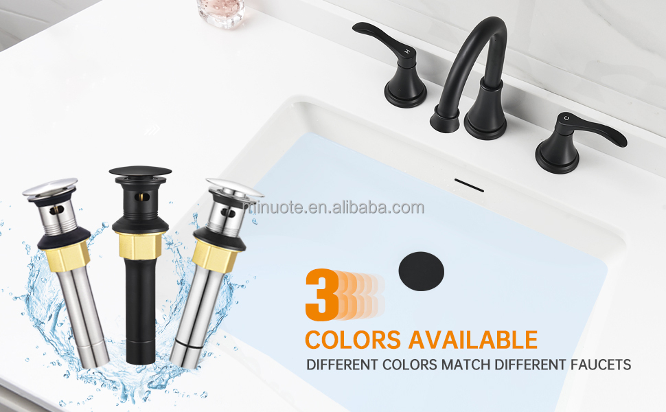 Black Cover Click Clack Drainer Stainless Steel Pop Up Waste For Basin manufacture