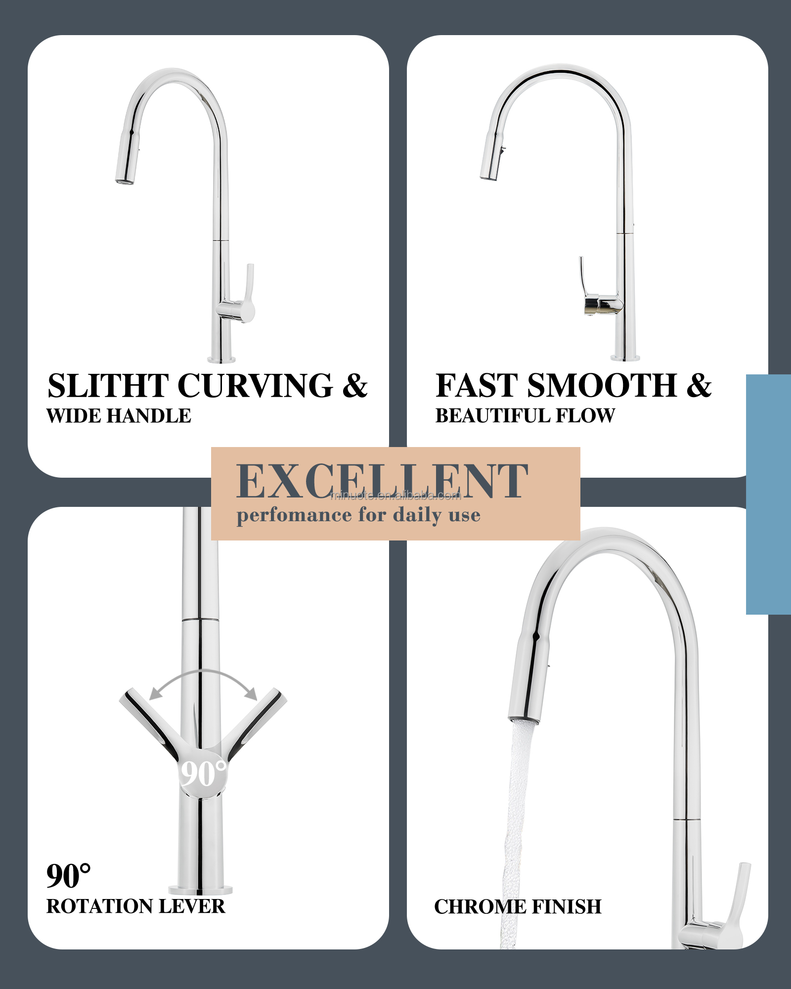 Single Handle Stainless Steel matte Black Kitchen Faucet Kitchen Sink Faucet with Pull Out Sprayer manufacture