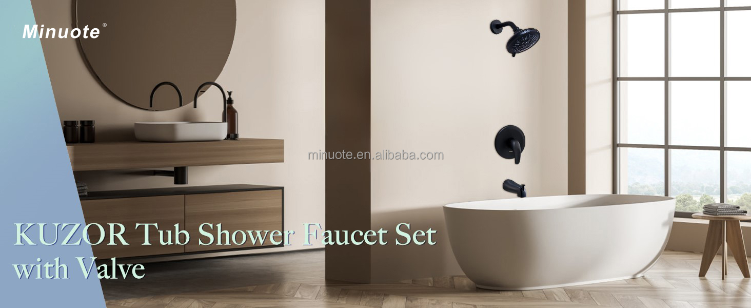 Wall Mounted Shower System High Pressure Shower Mixer Faucet Combo Rainfall Shower Set manufacture