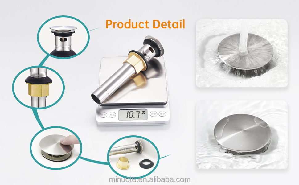 Stainless Steel Pop Up Waste Click Clack Valve Waste Sink Drain manufacture