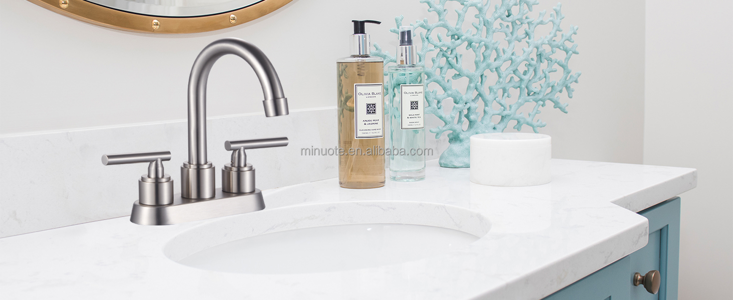 bathroom 4 inch center sink faucet simple 3 hole basin faucet manufacture