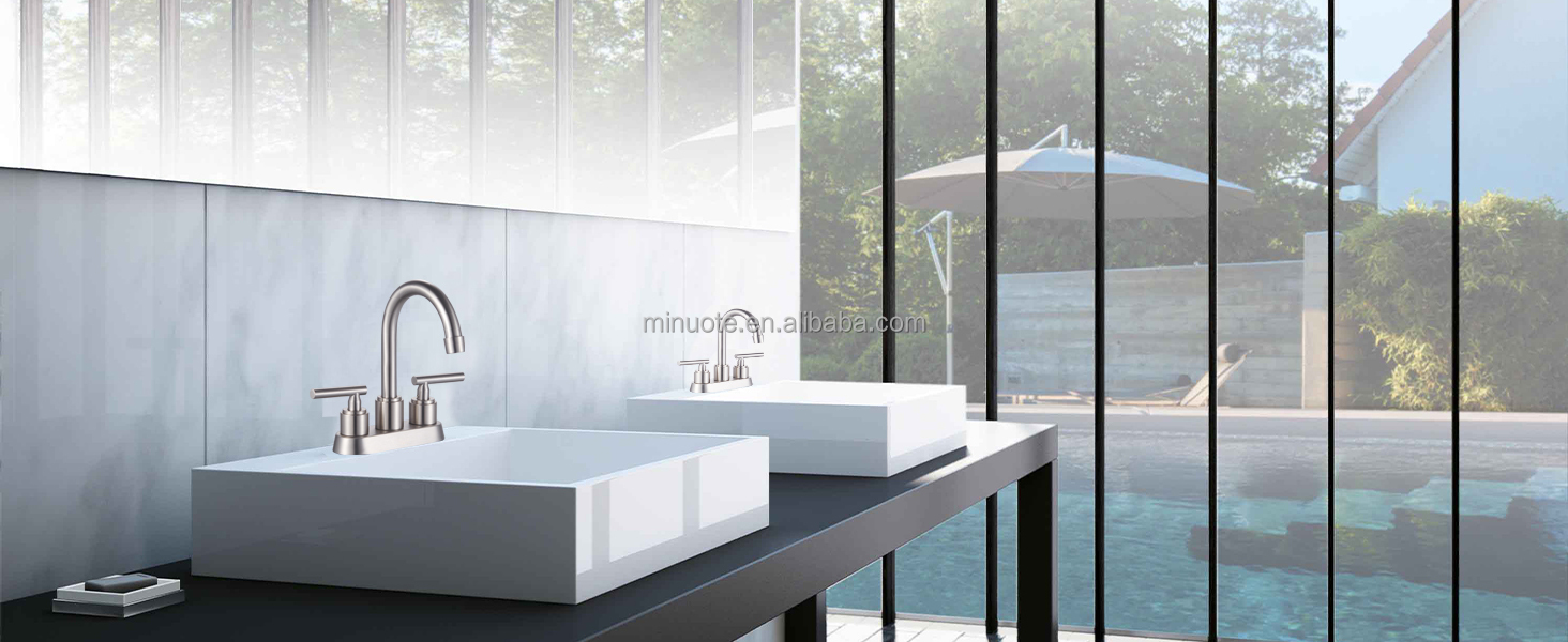 bathroom 4 inch center sink faucet simple 3 hole basin faucet details