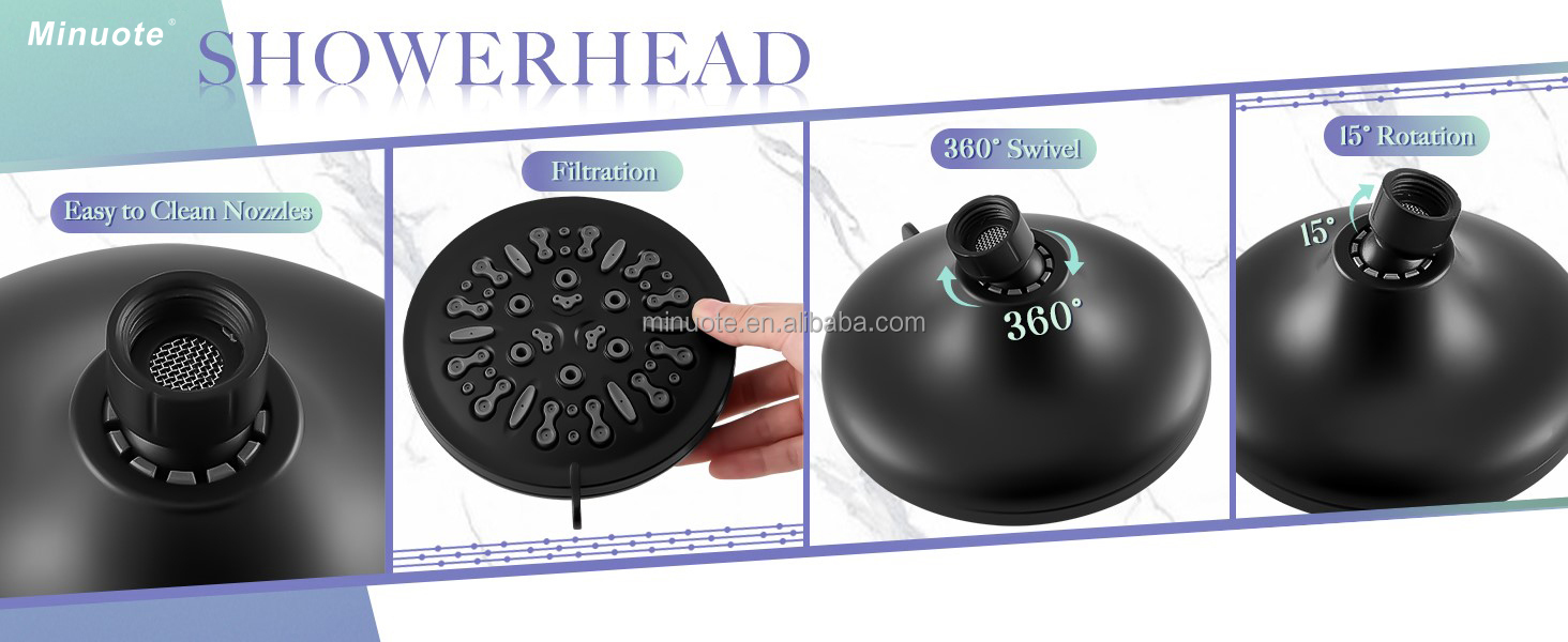 Wall Mounted Shower System High Pressure Shower Mixer Faucet Combo Rainfall Shower Set details