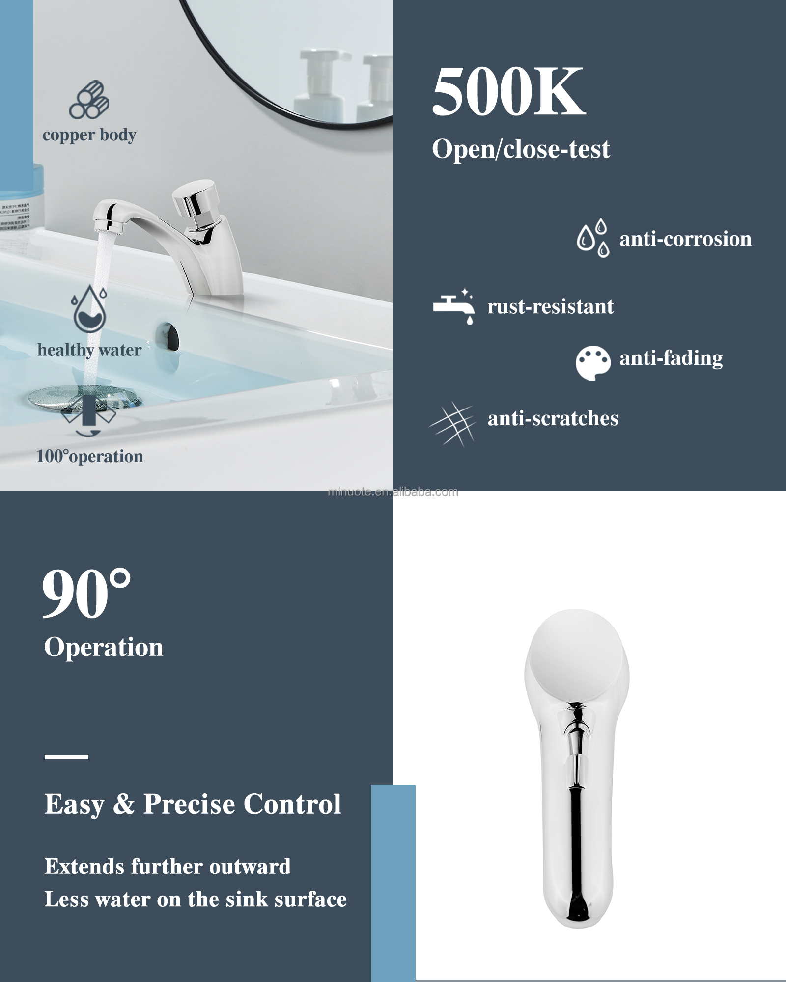 Fashion  Single Hole Baking Paint Cold Hot Sink Taps Bathroom Basin Faucet details