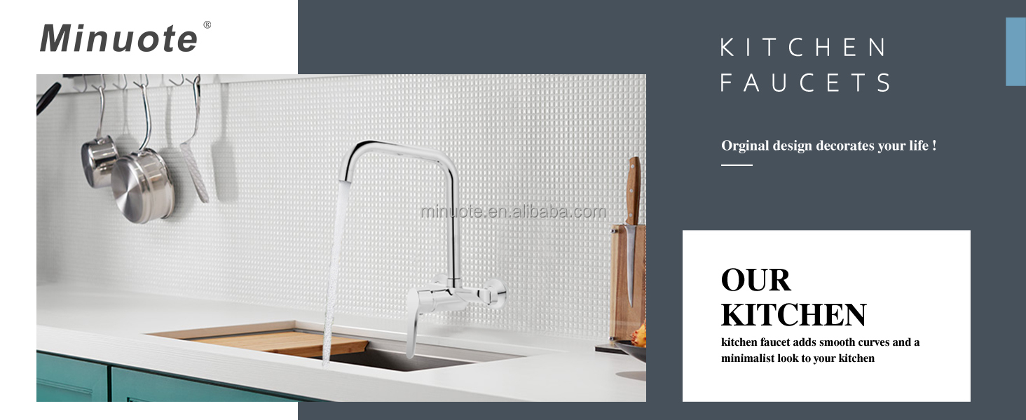 New Fashion Kitchen Faucet Wall Mounted Pillar Rotation Cold Faucet Graphic Design Blue Silicone Flexible with Shower Head details