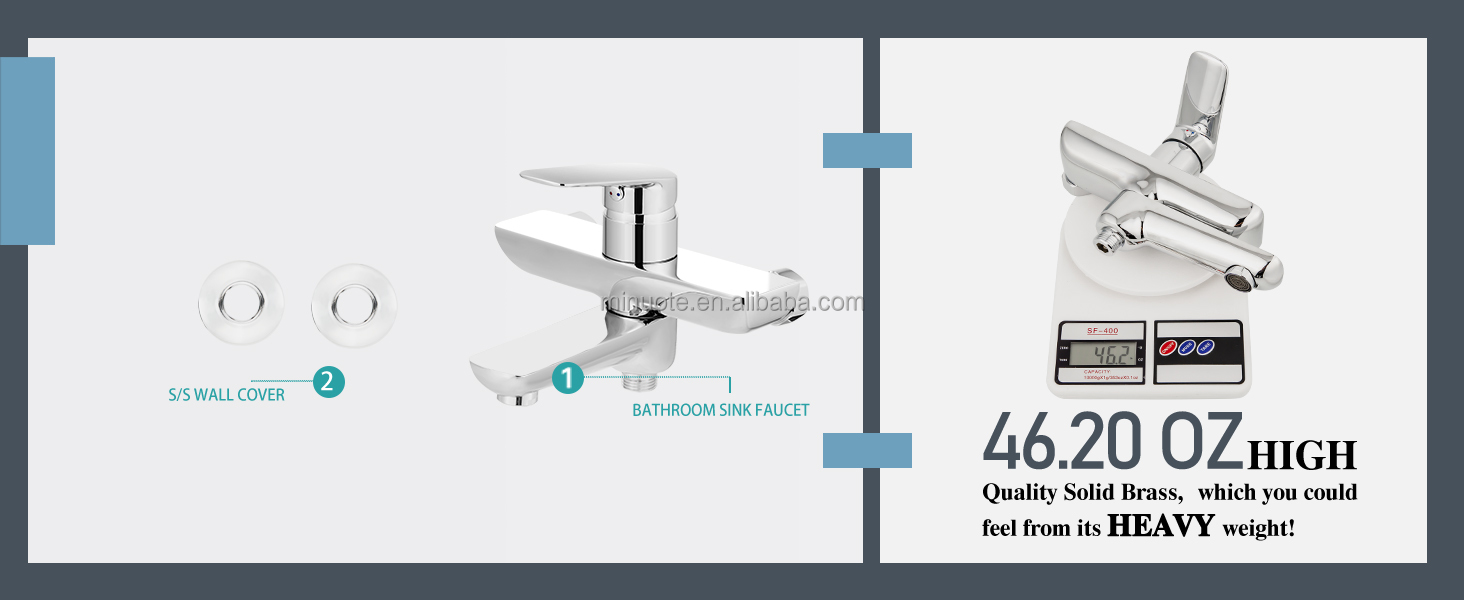 Bathroom rainfall faucet shower bath fittings wall mounted mixer tap hot cold water supplier