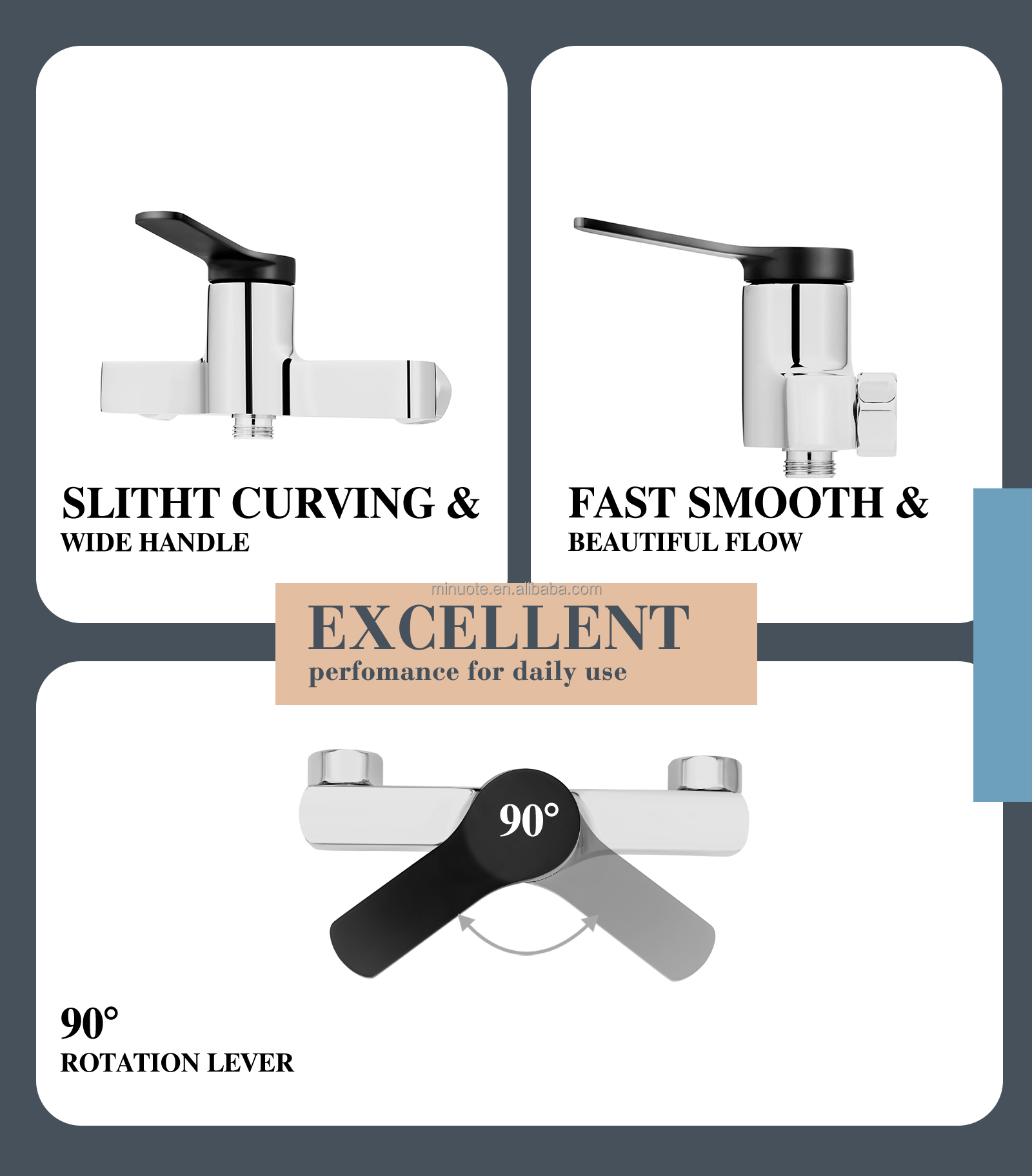 high quality low price zinc body wall mounted bathroom bathtub faucet cold and hot shower faucet mixer manufacture