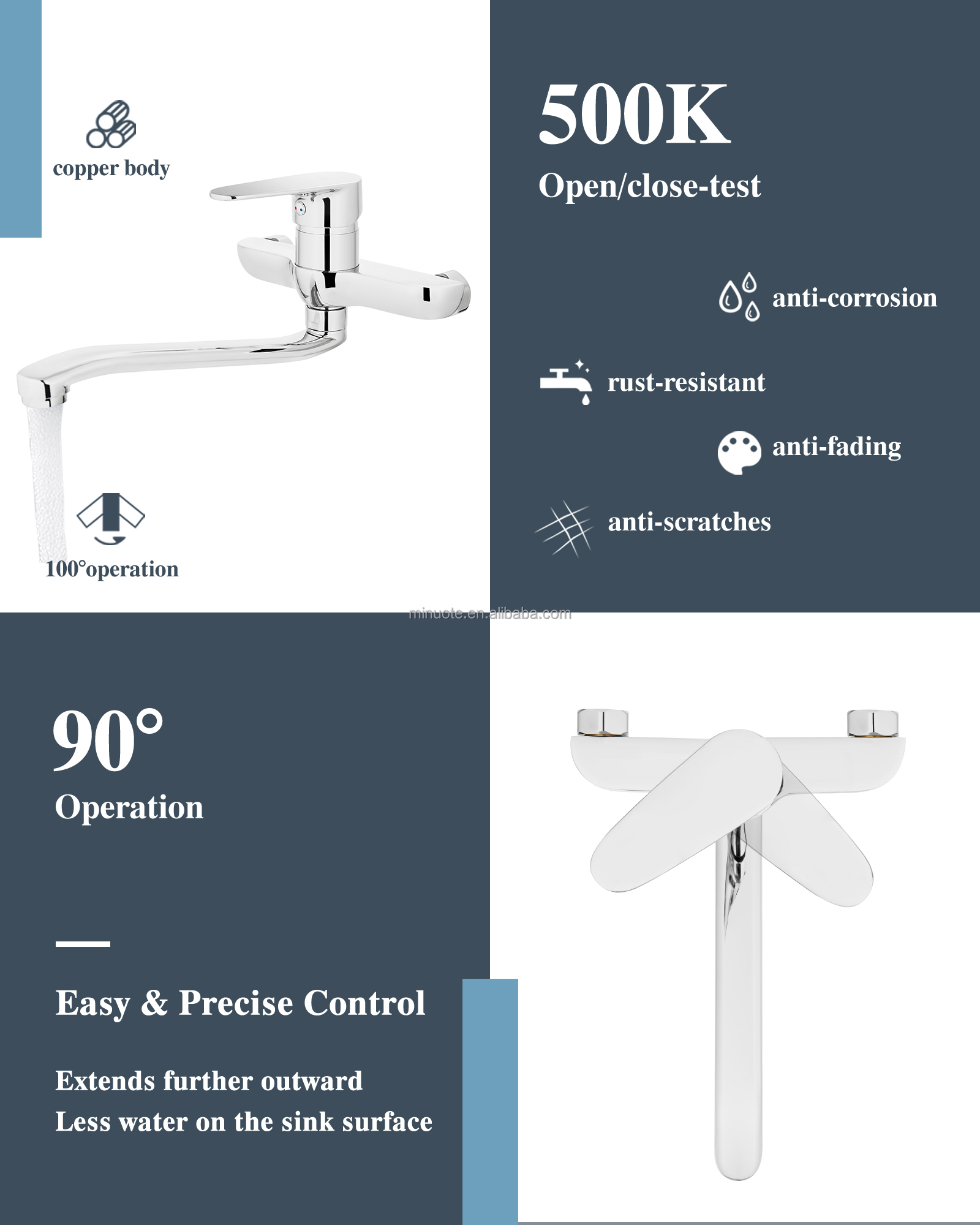 2023 long neck bath & shower faucets brass in wall shower faucet for bathroom shower set manufacture