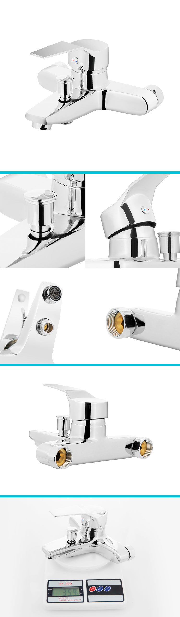 Wall Mounted Water Taps Single Handle Wide-Spread Bathtub Mixer Shower Faucet For Bathroom factory