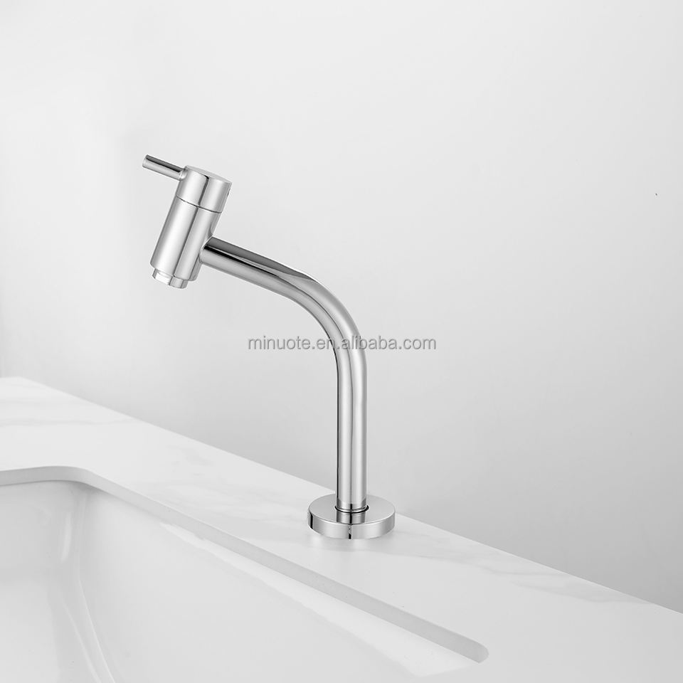 Hot kitchen short stainless steel single cold plating silver single handle faucet manufacture