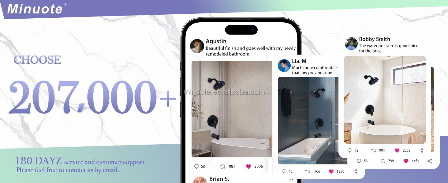 Wall Mounted Shower System High Pressure Shower Mixer Faucet Combo Rainfall Shower Set manufacture