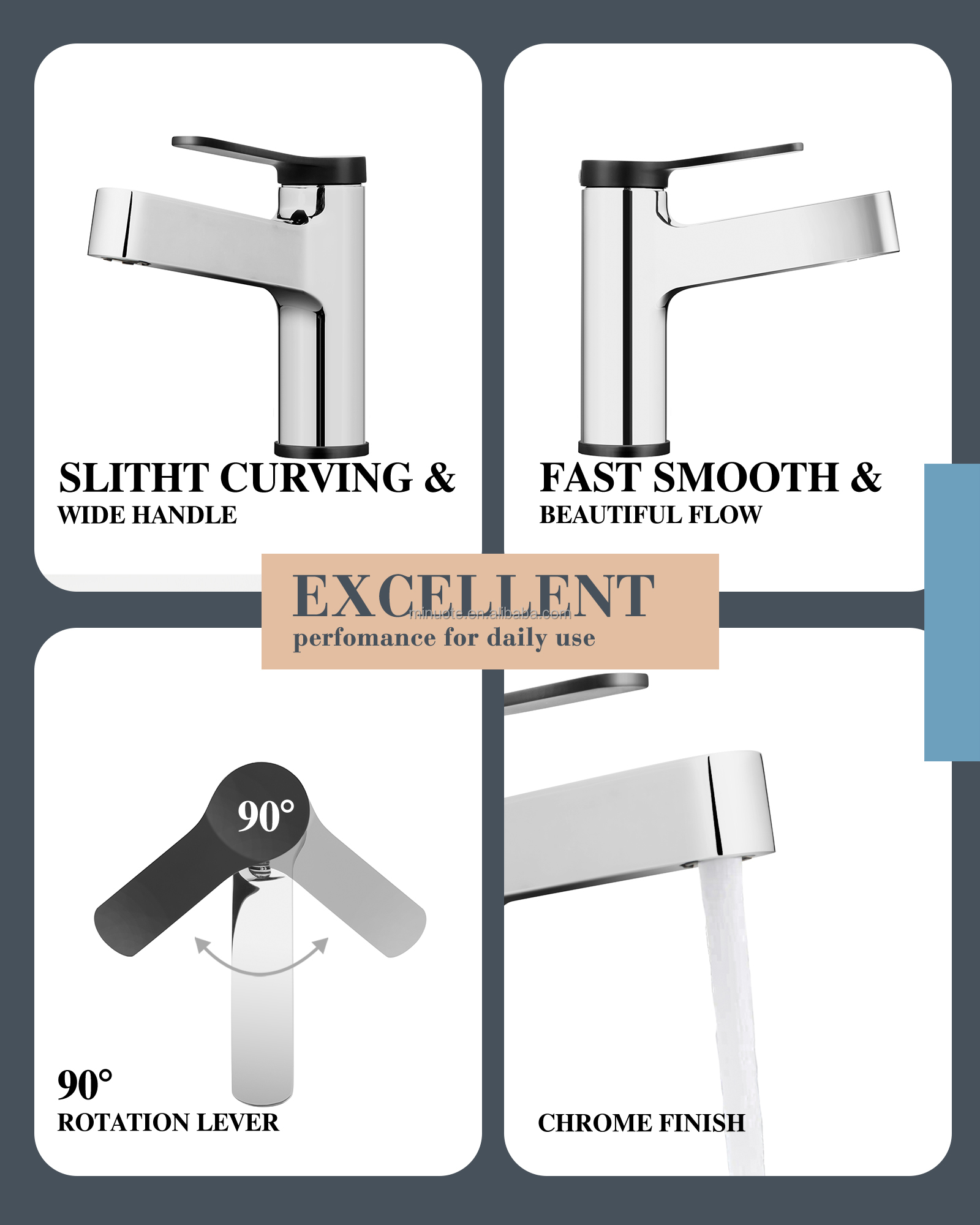 Fashion Single Hole Baking Paint Cold Hot Sink Taps Bathroom Basin Faucet supplier