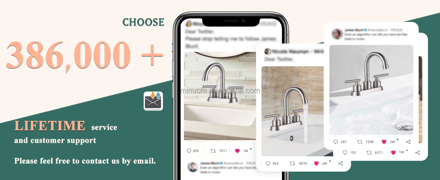 bathroom 4 inch center sink faucet simple 3 hole basin faucet supplier
