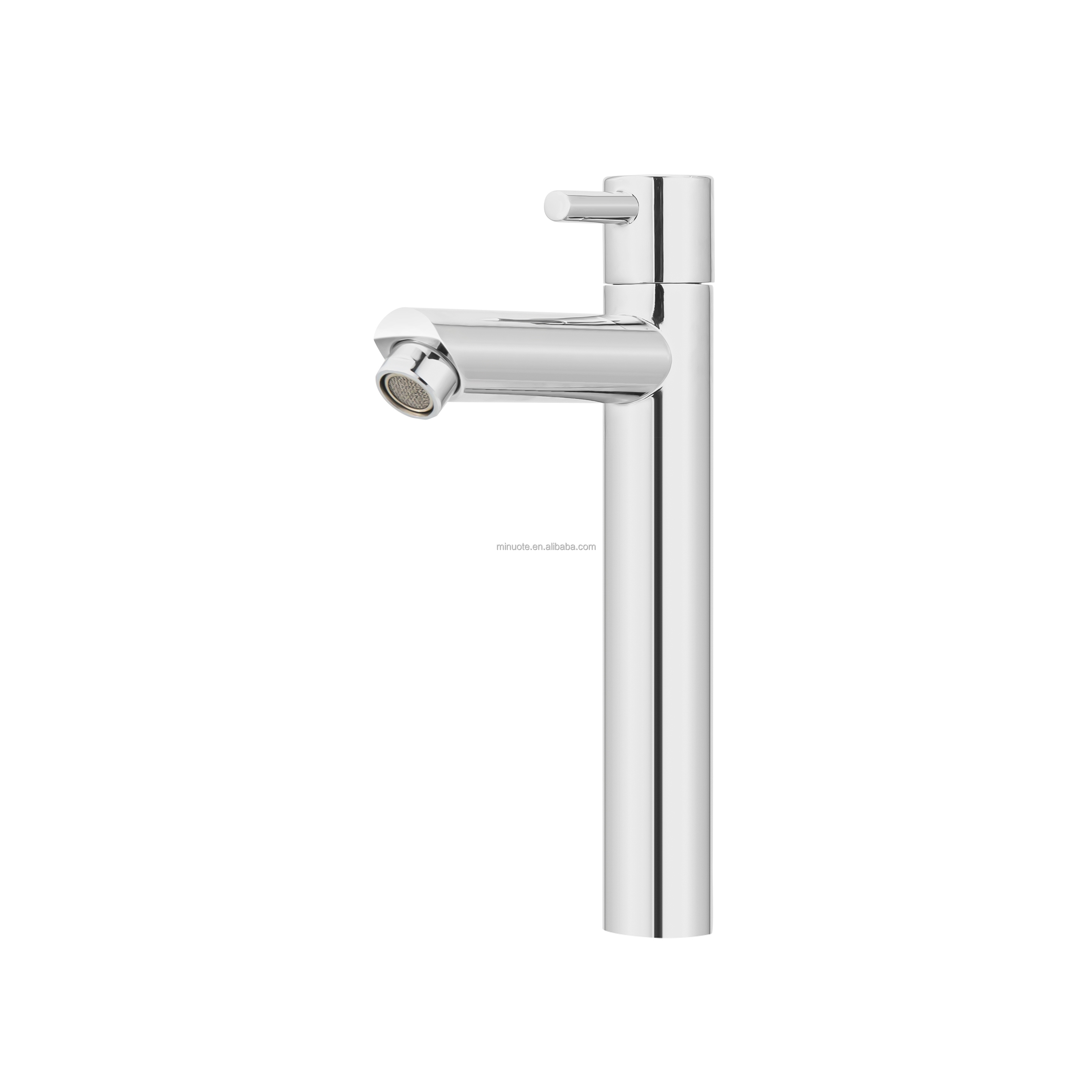 Hot kitchen short stainless steel single cold plating silver single handle faucet supplier