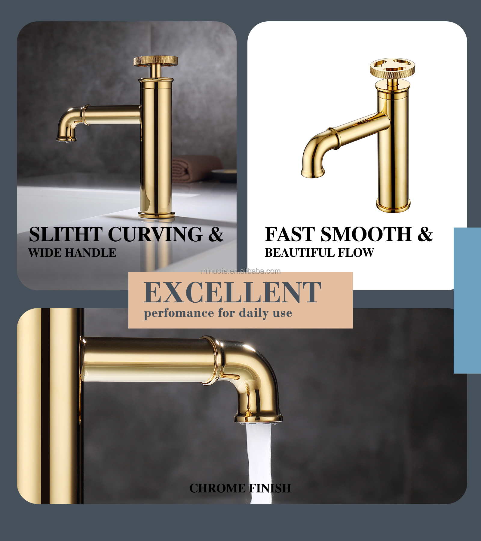 New design industrial style brass basin sink bathroom faucet details