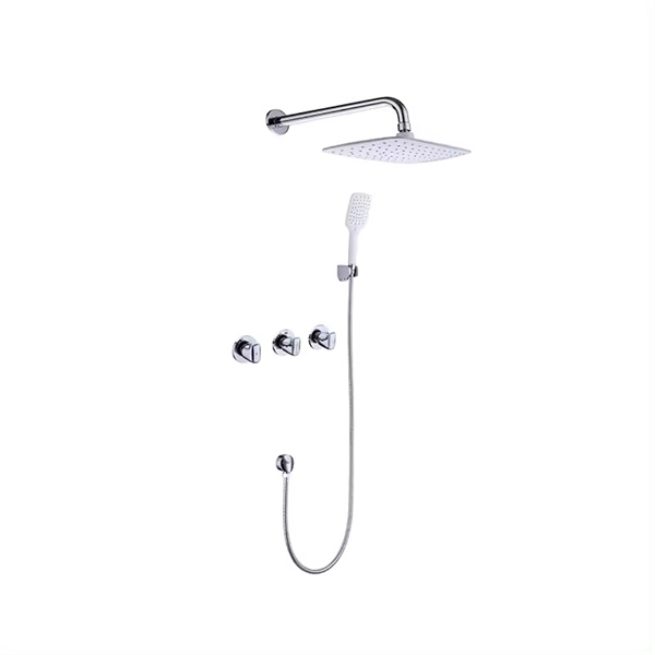 Experience Spa-Like Luxury with Wall-Mounted Bath Taps and Overhead Shower