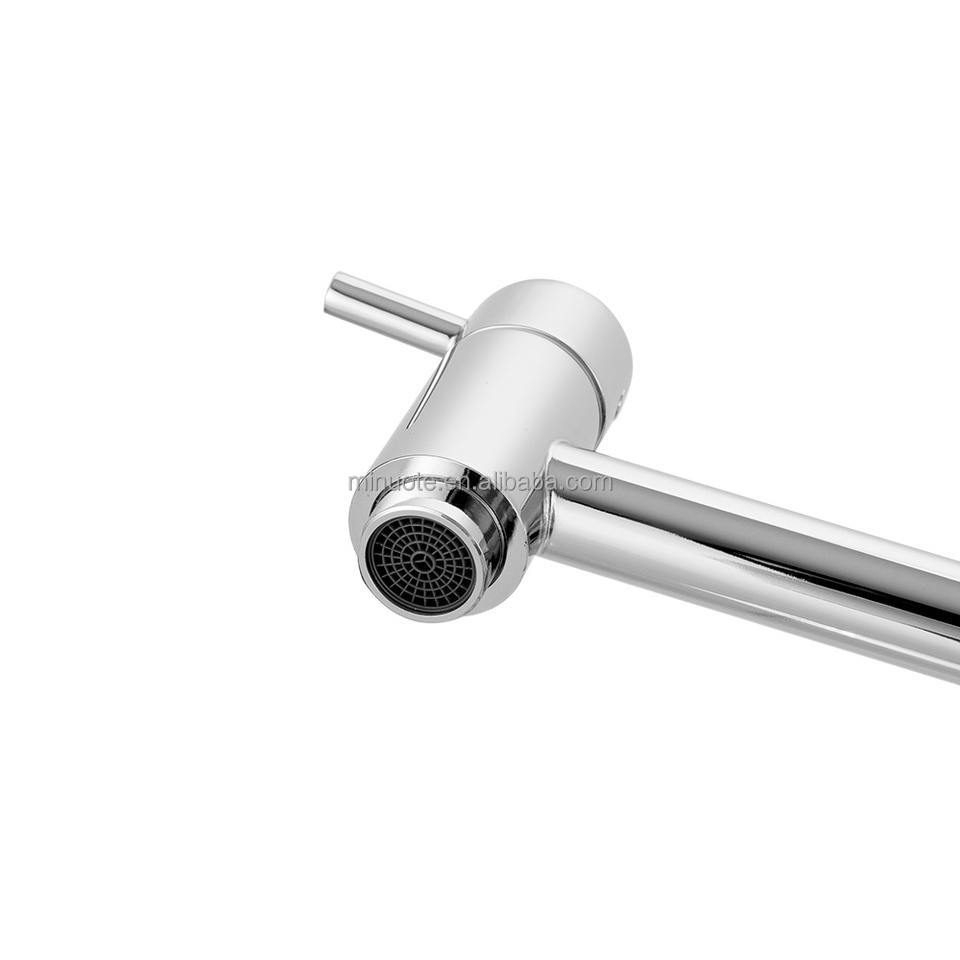 Hot kitchen short stainless steel single cold plating silver single handle faucet manufacture