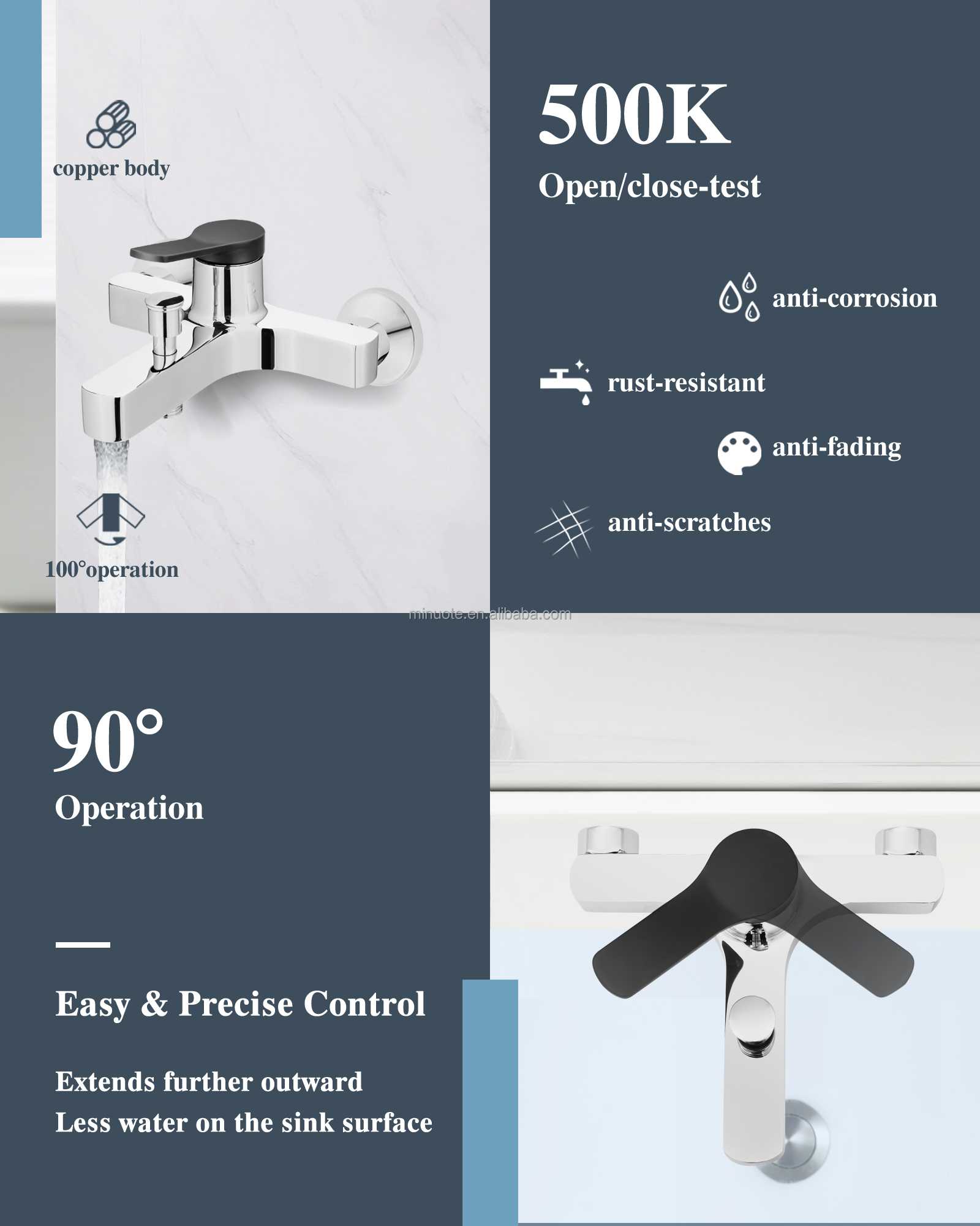 High Quality Modern Style Taps Bathroom Sink Shower Mixer Faucets Bath supplier