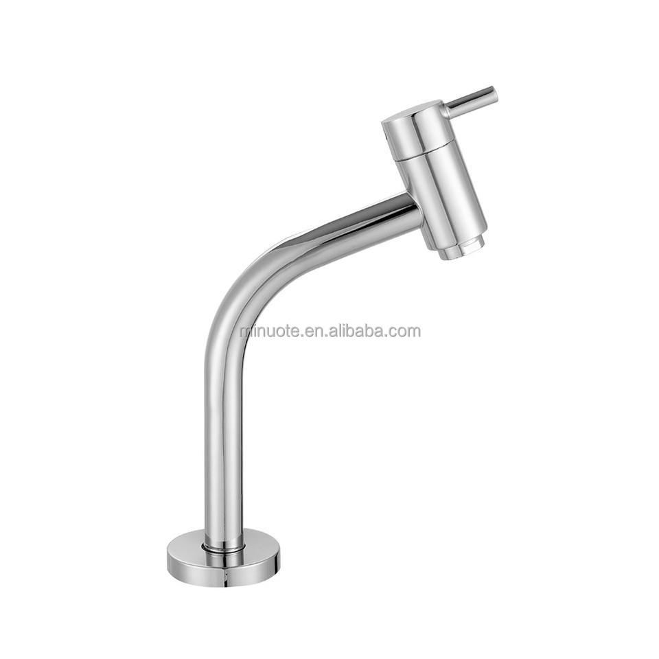 Hot kitchen short stainless steel single cold plating silver single handle faucet factory