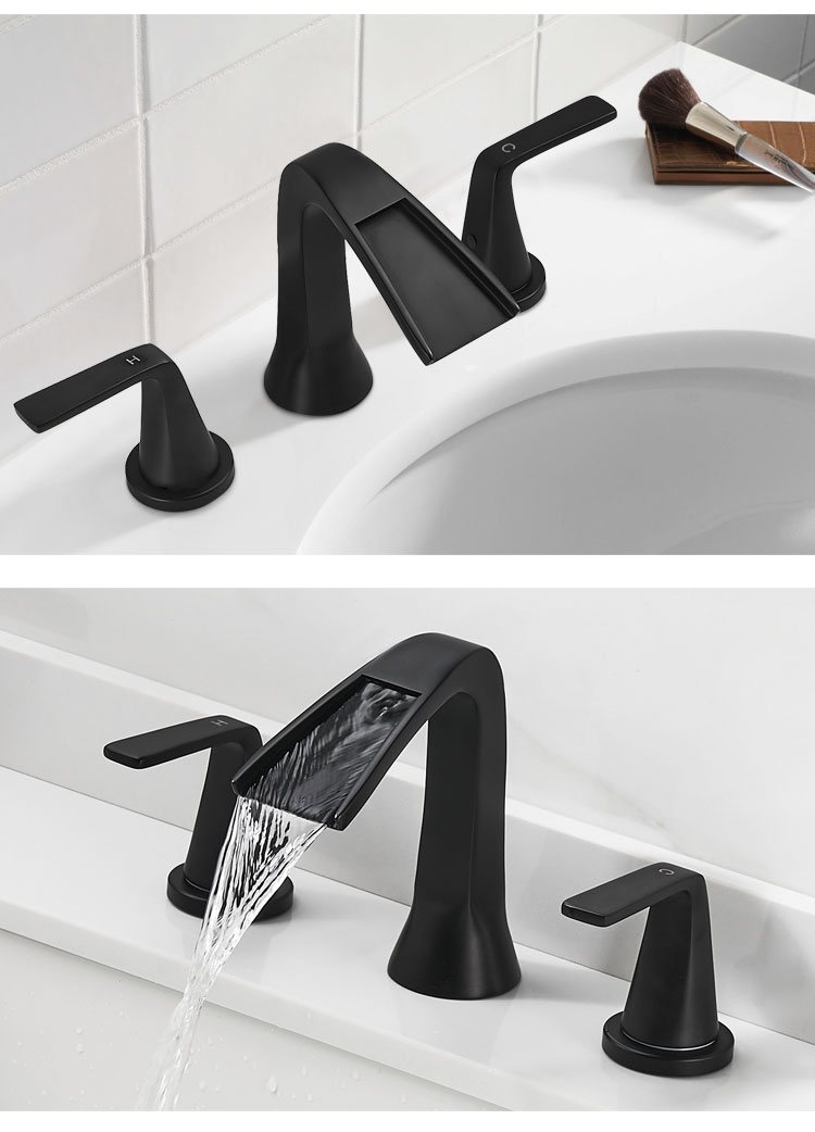 Bathroom Faucets Modern 8 inch waterfall basin faucet 3 hole Bathtub Mixer Tap Faucet sinks taps for kitchen bathroom supplier