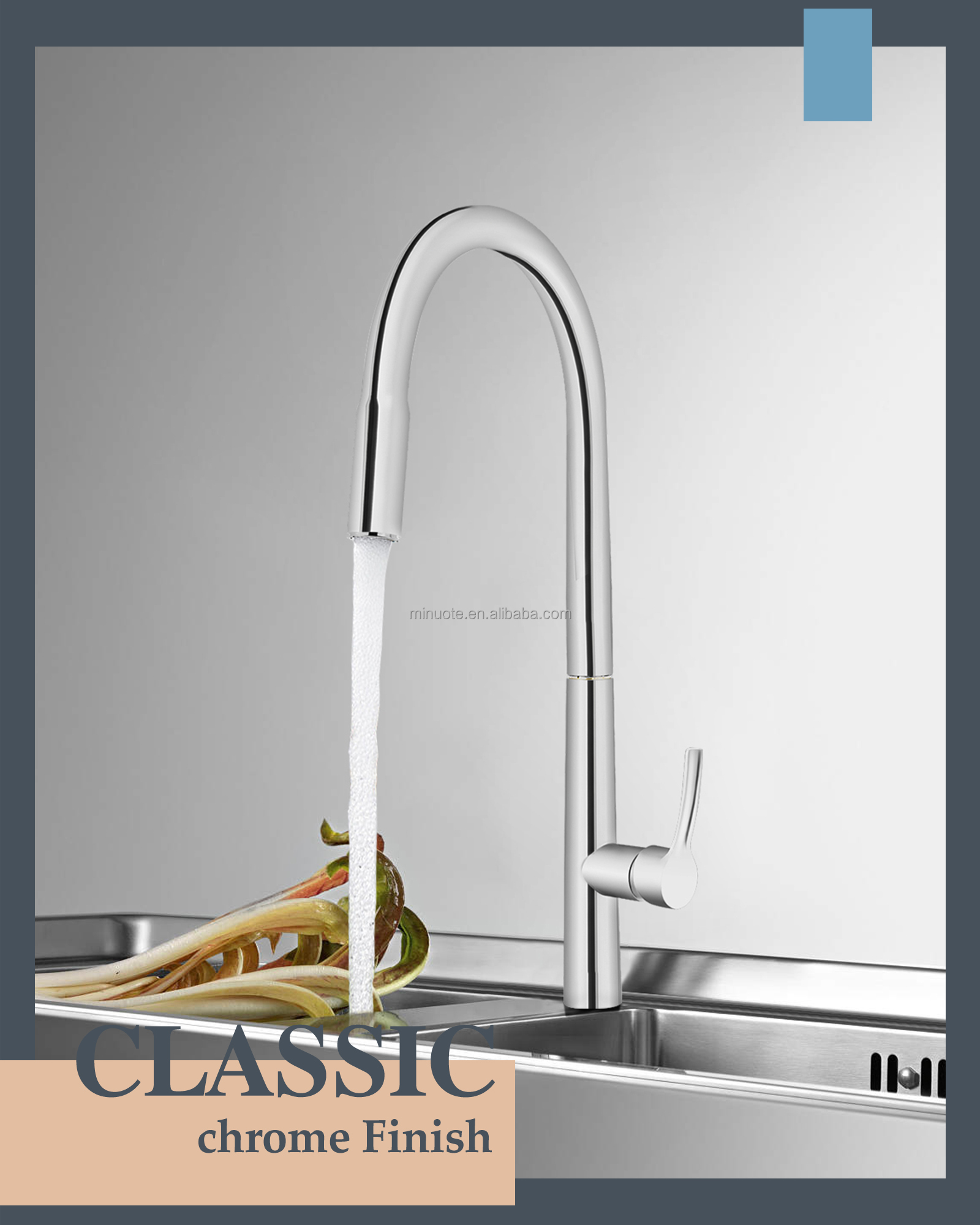 Single Handle Stainless Steel matte Black Kitchen Faucet Kitchen Sink Faucet with Pull Out Sprayer manufacture