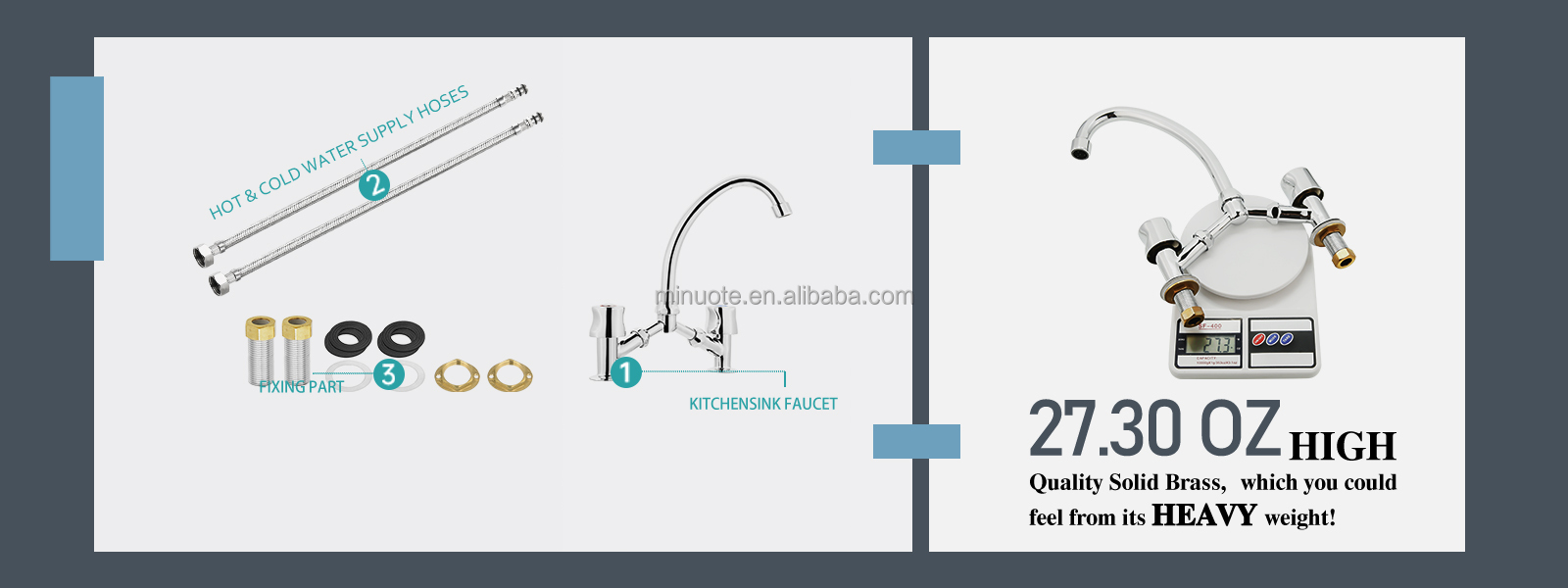 New Fashion Kitchen Faucet Wall Mounted Pillar Rotation Hot  Cold Faucet Graphic Design factory