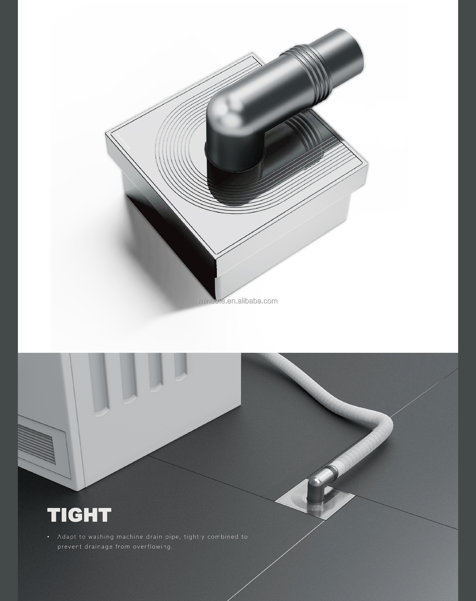 Shower Hair Catcher Anti-odor Filter Clean Stainless Steel Square Floor Drain factory